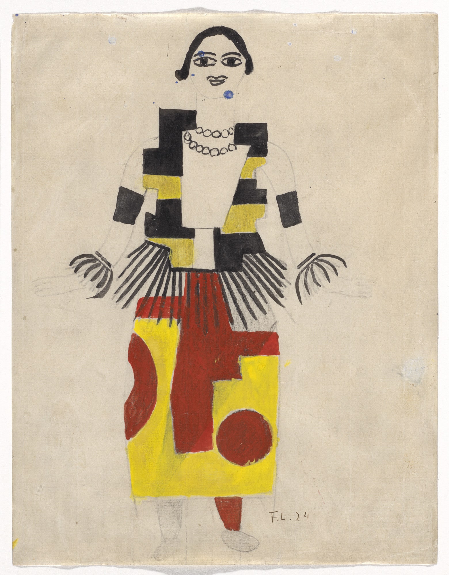 A Skater. Costume design for the ballet Skating Rink