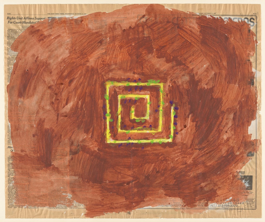 Untitled (Square Yellow Spiral)