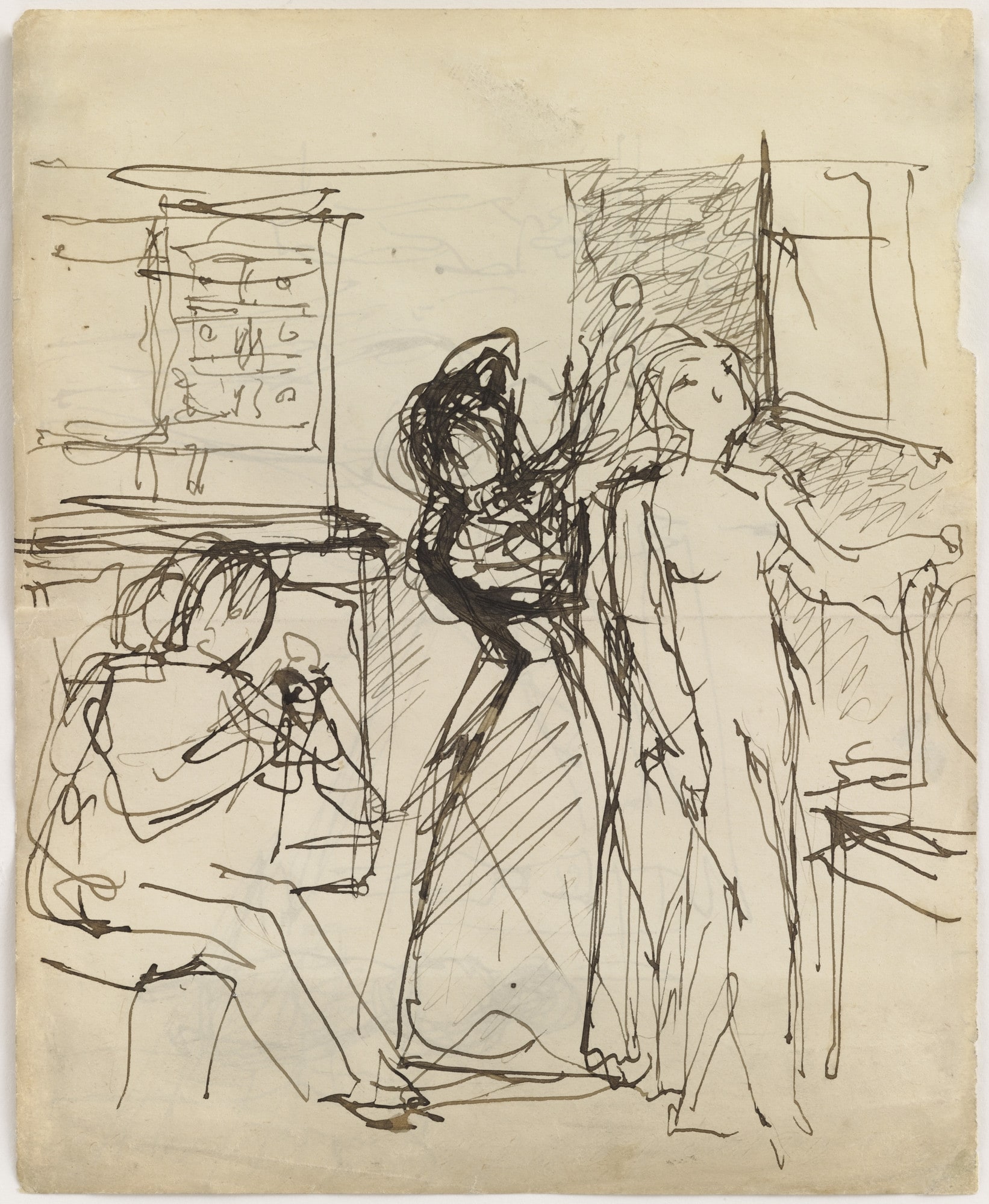 a) Study for Cathy Dressing b) Study for The Street