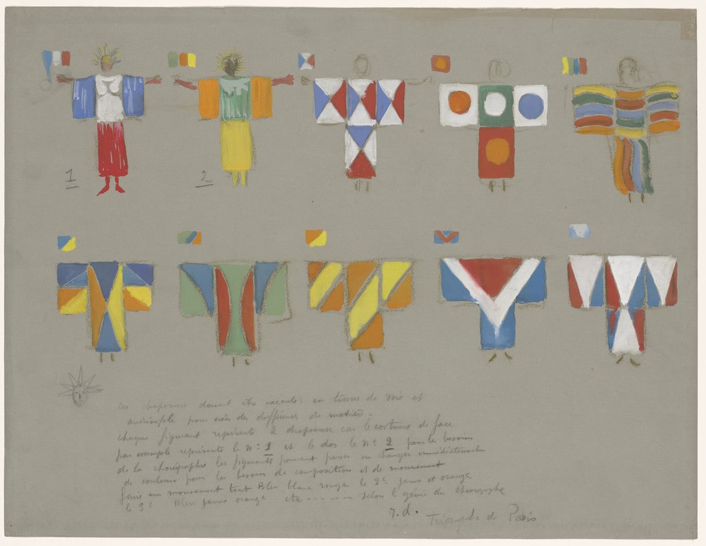 Costume designs for the unrealized ballet Triomphe de Paris (The Triumph of Paris)