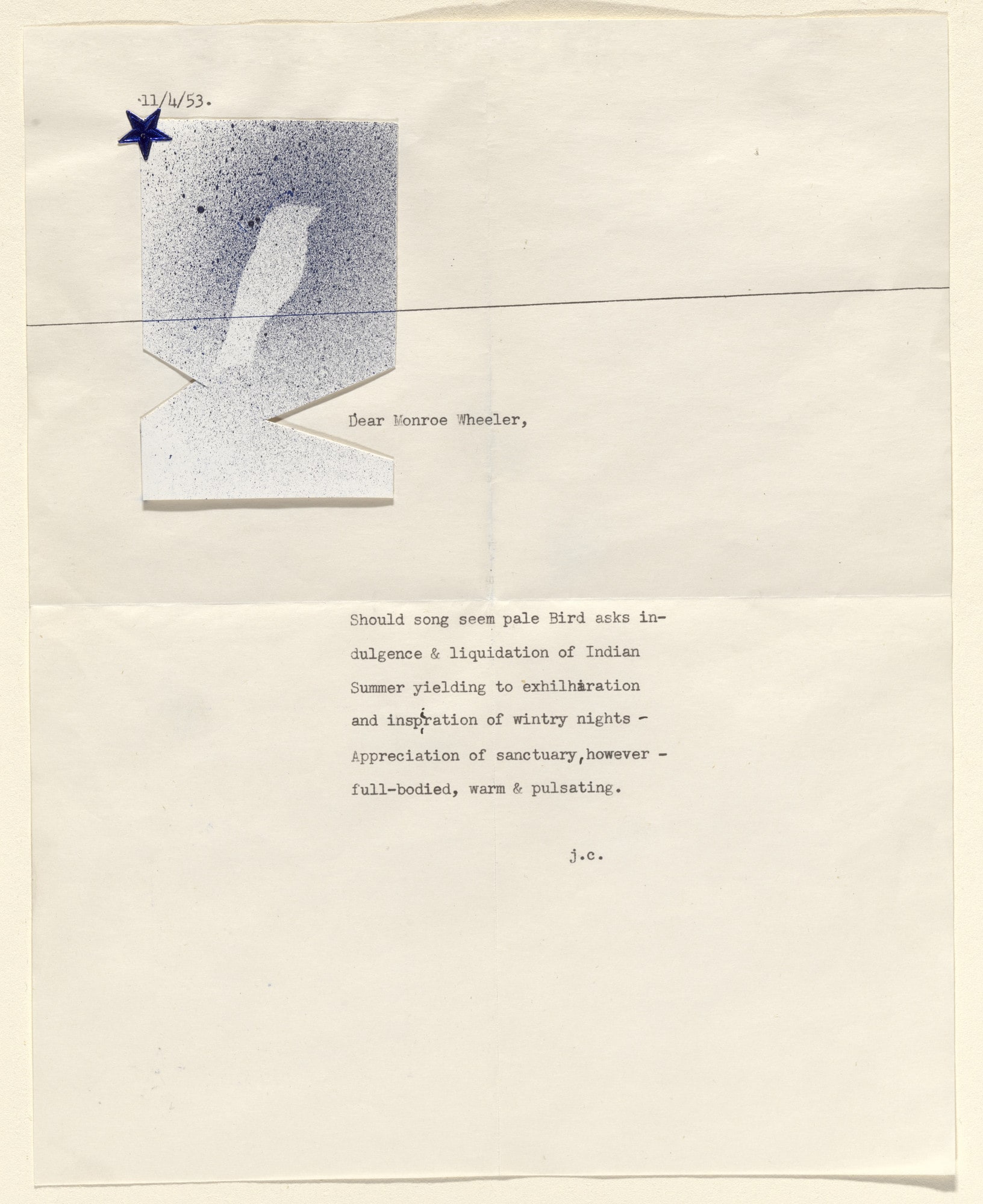 Constellation (Poem and collage for a Christmas card)