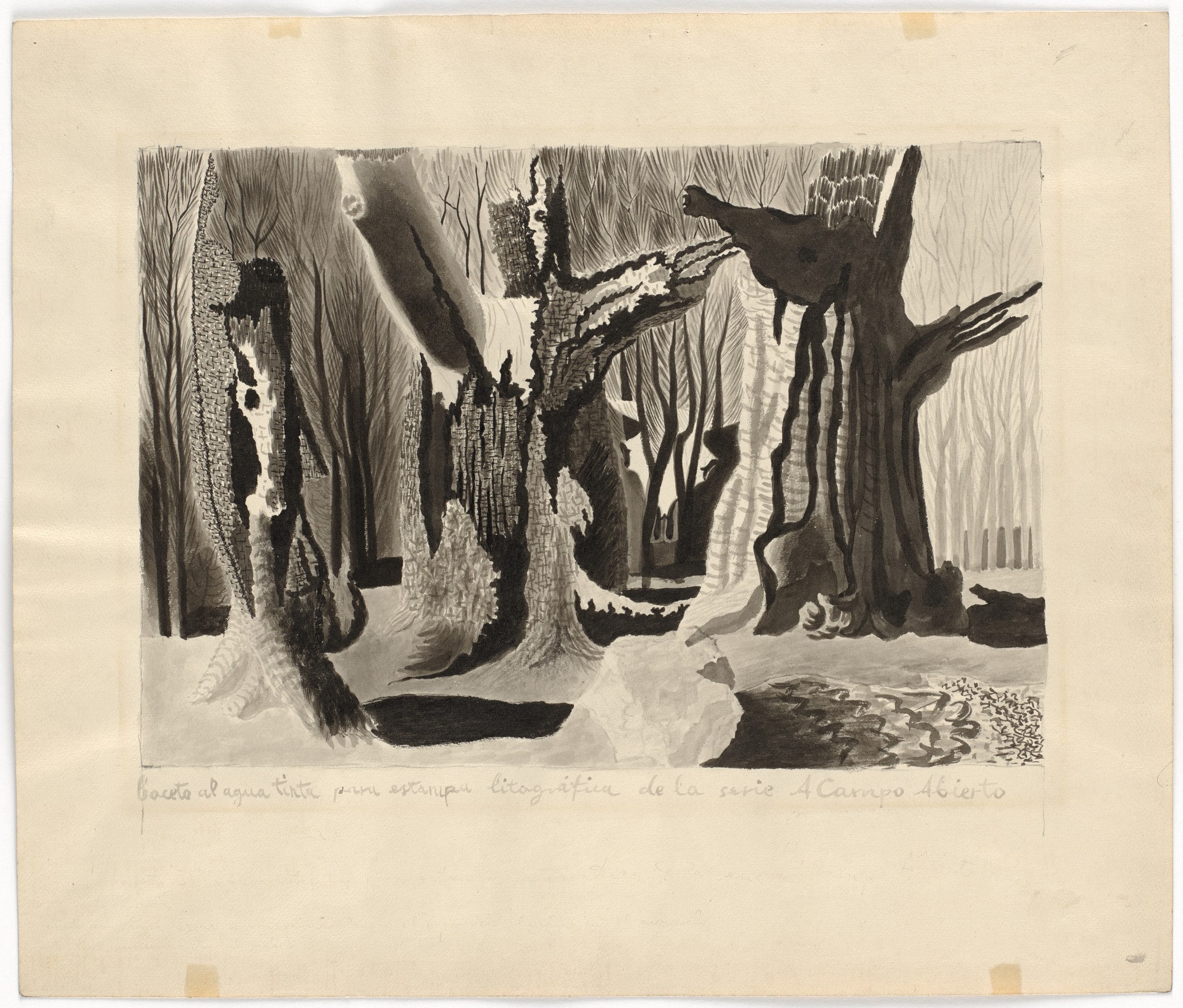 Sketch for lithograph In the Open Country