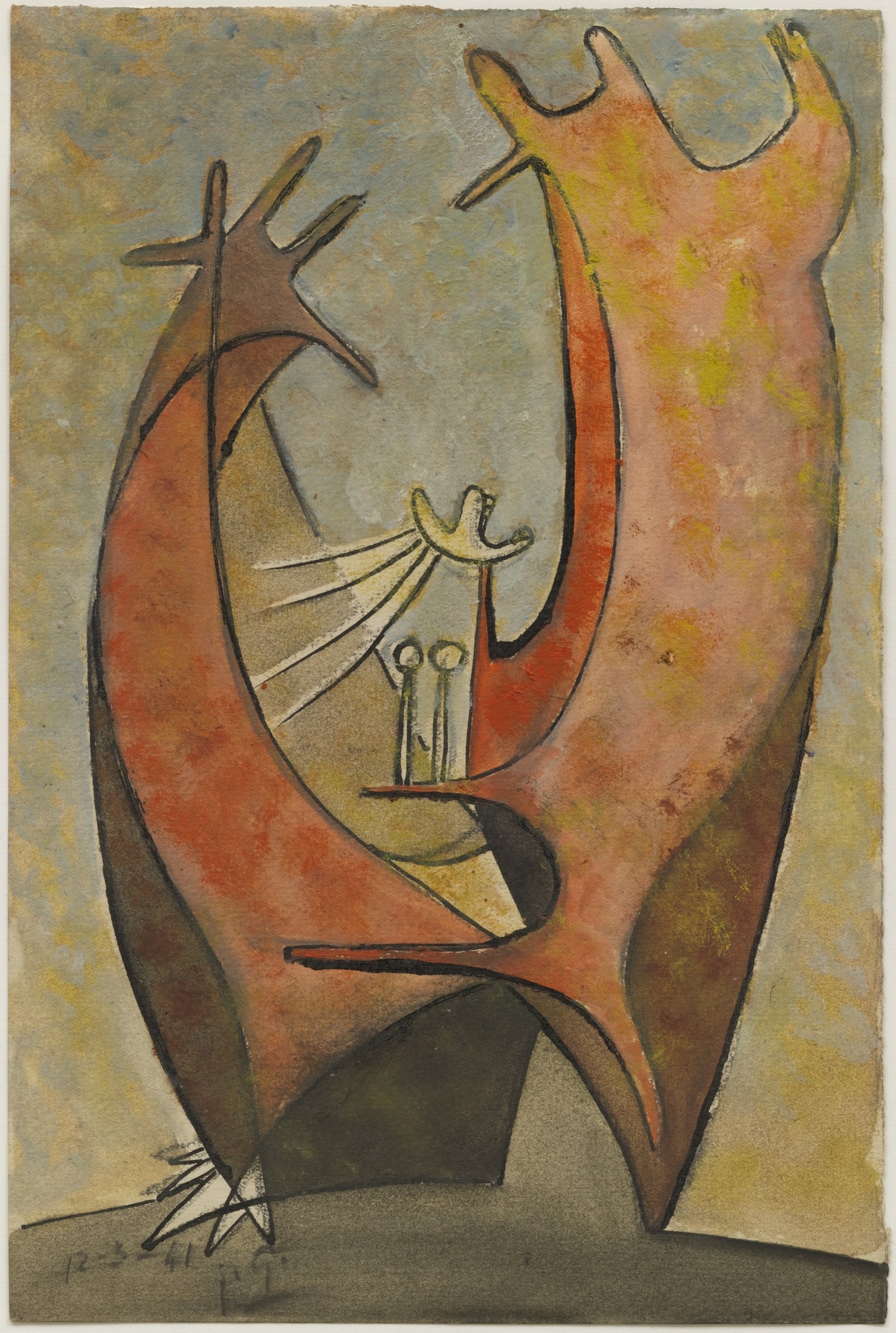 Gold and Red Person