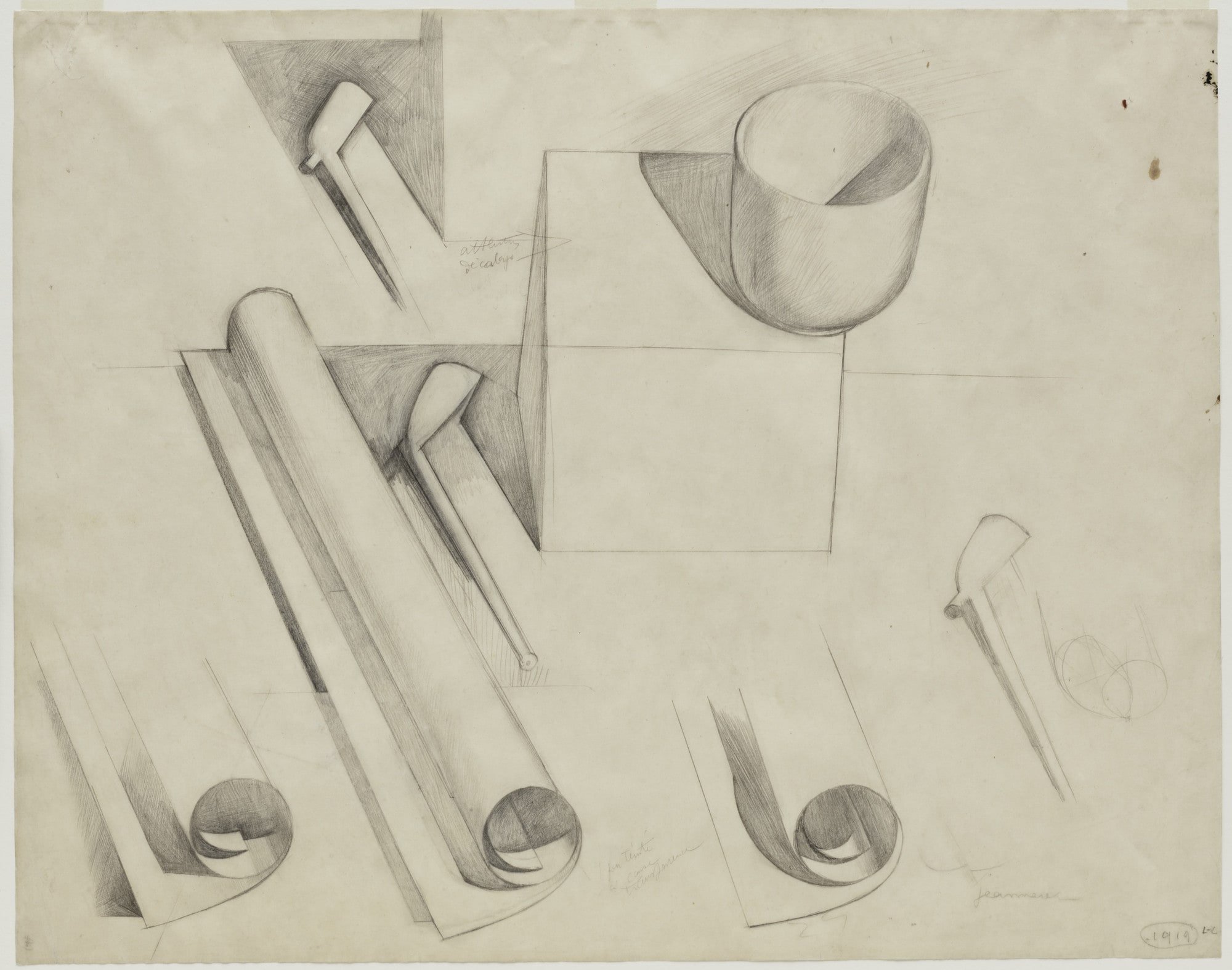 Bol, Pipes, et Papiers Enroulés (Cup, Pipes, and Paper Rolls)