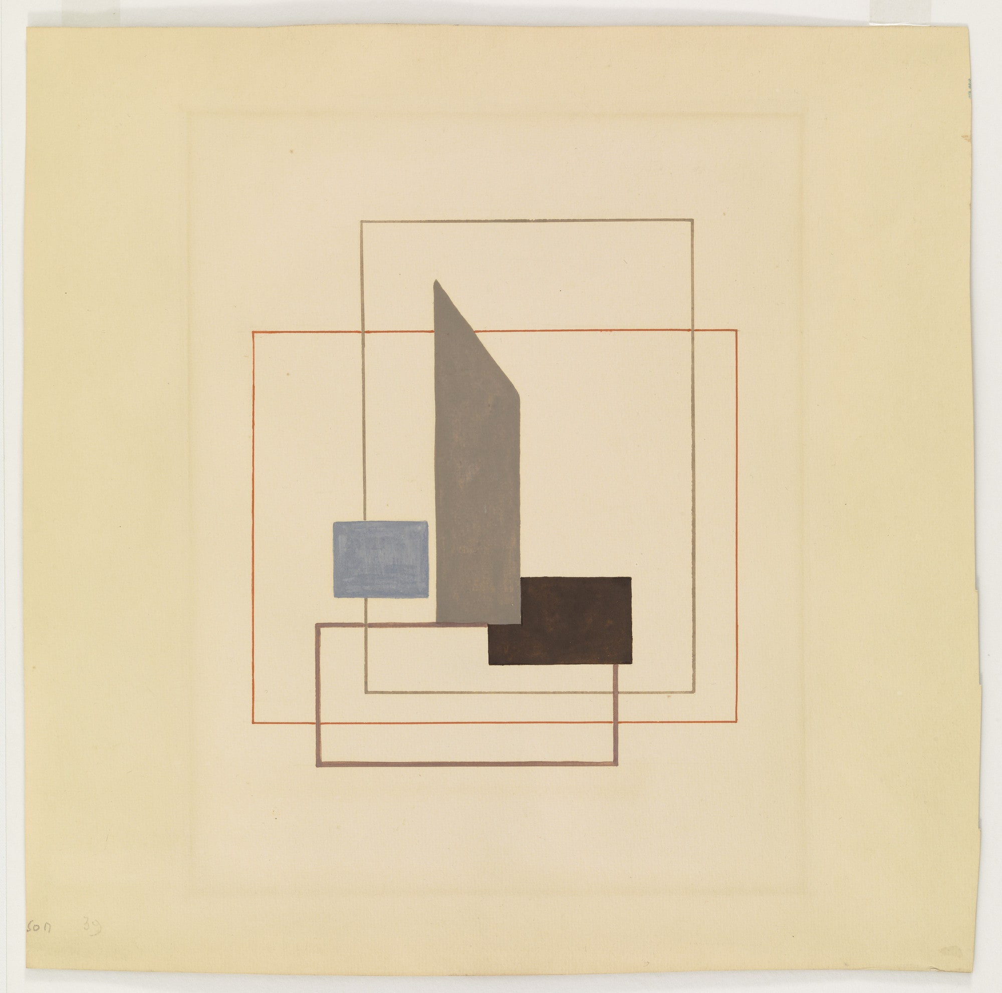 Composition I: Gray, Blue and Brown
