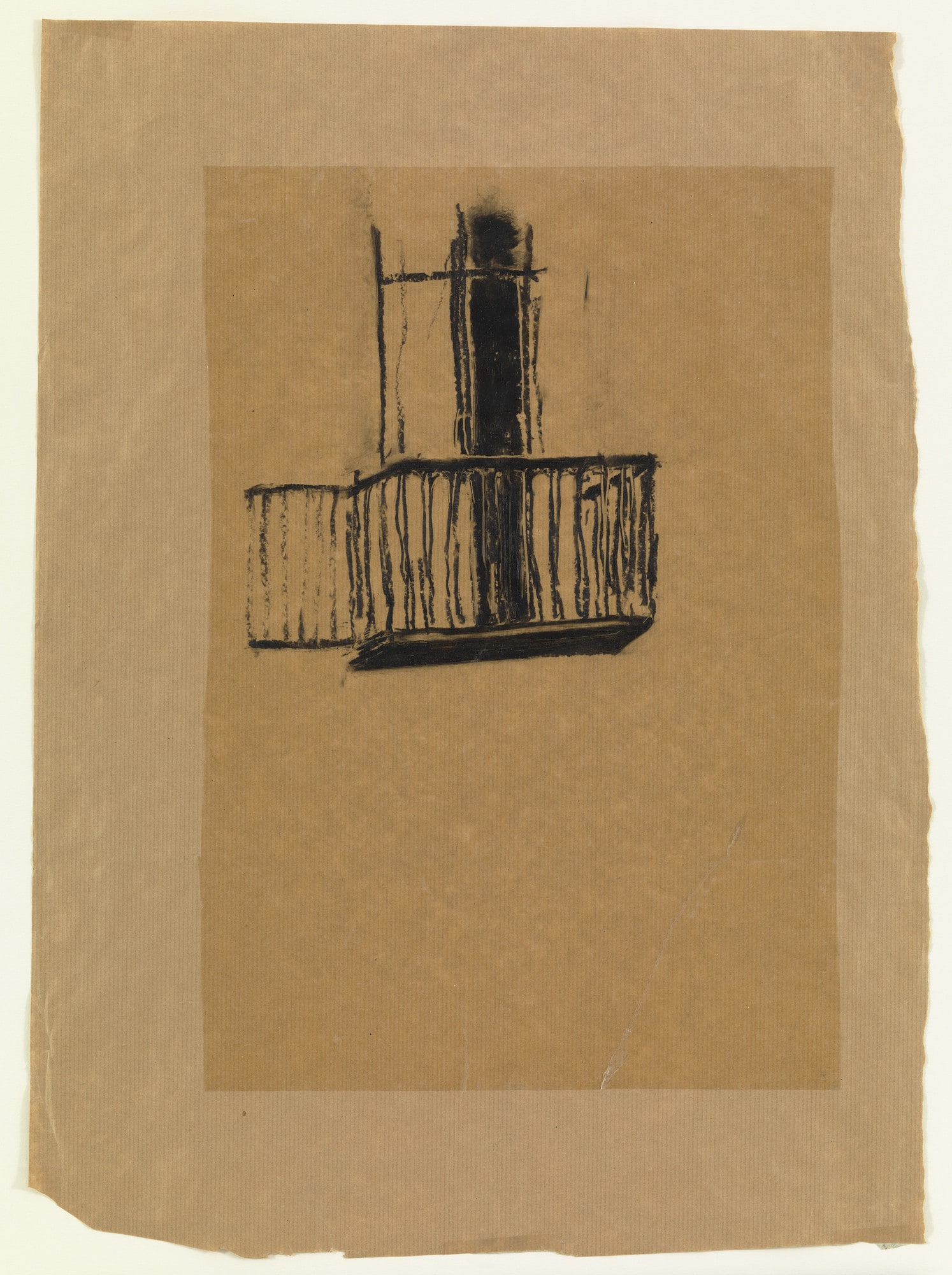 Untitled (Balcony with heavy black vertical line)