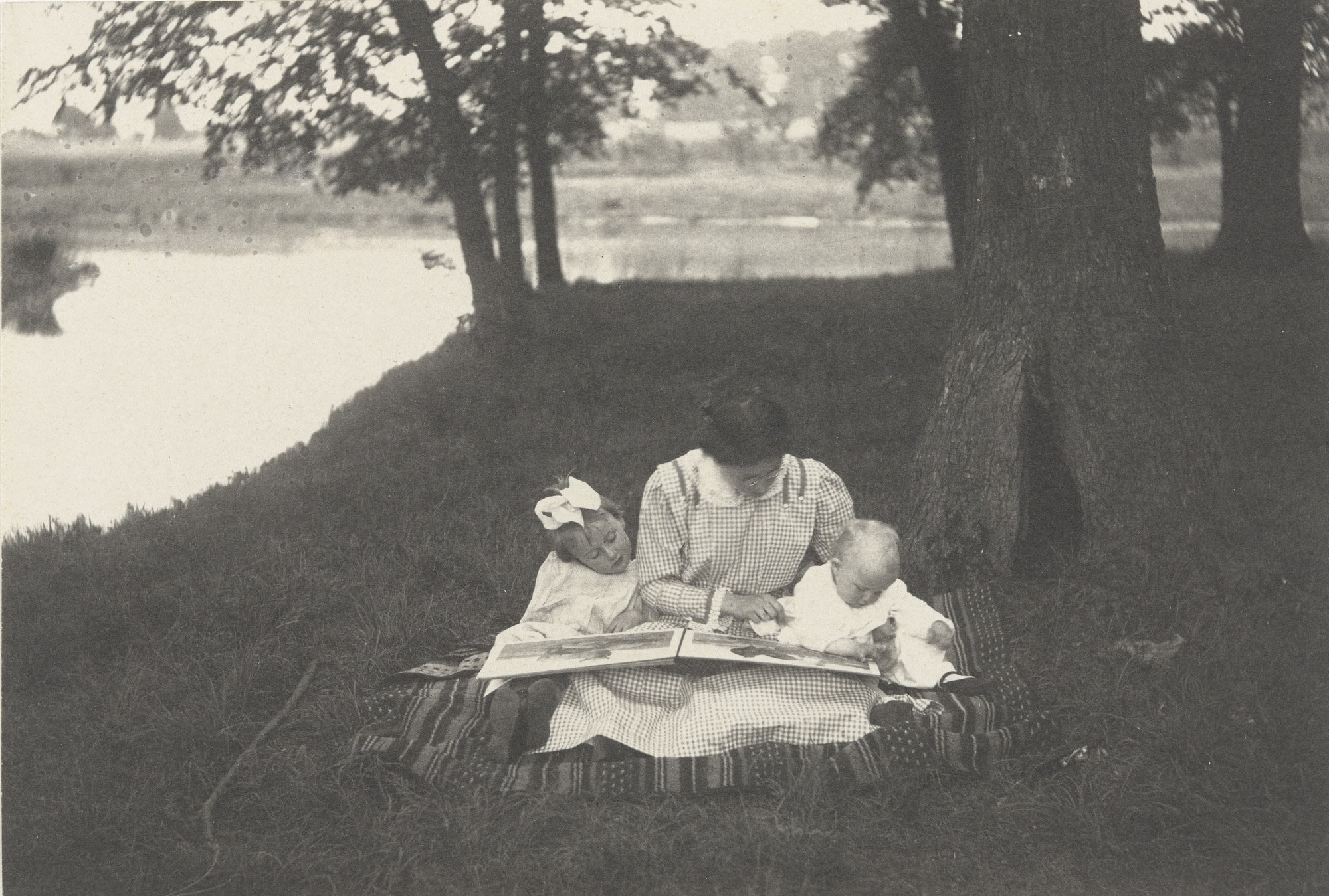 Mrs. Frances Breed with her two children, Anne and Henry