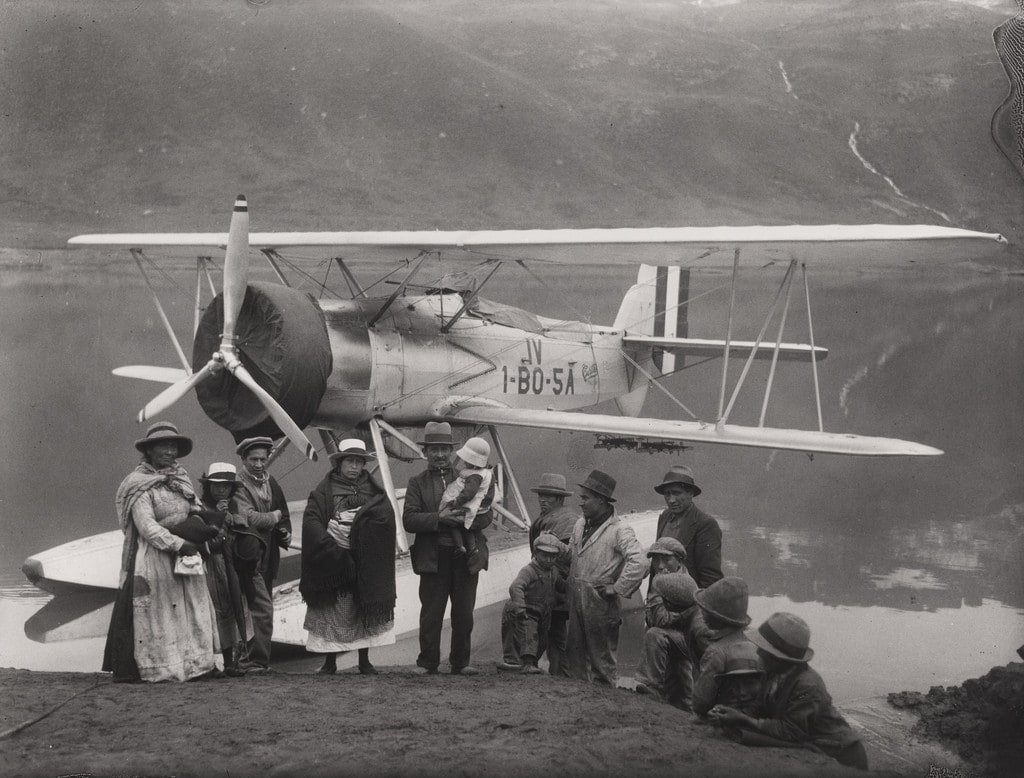 Self Portrait with Family and Hydroplane on the Morococha Lagoon, Peru