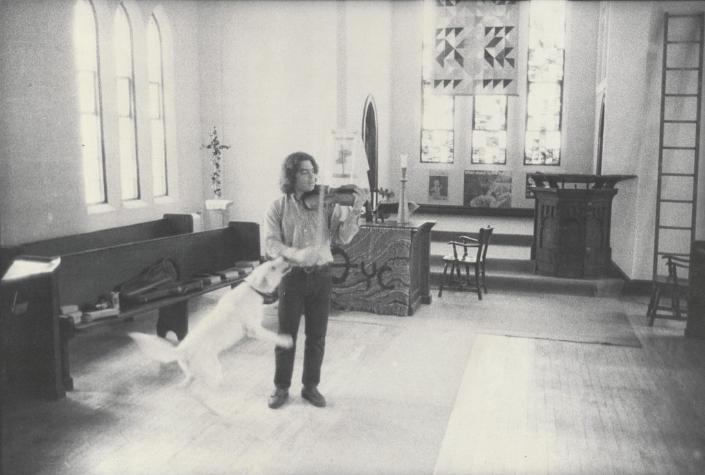 Steve on Violin with Honey, Iowa City Church