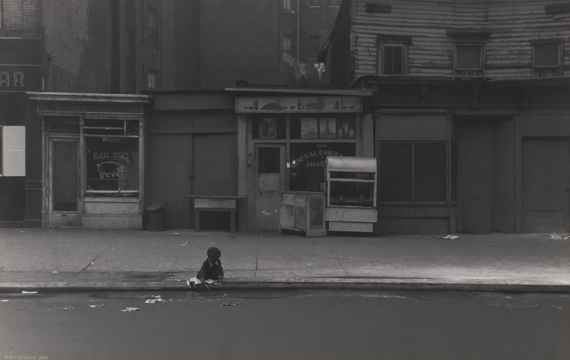 Child Playing at Curb, Eighth Avenue
