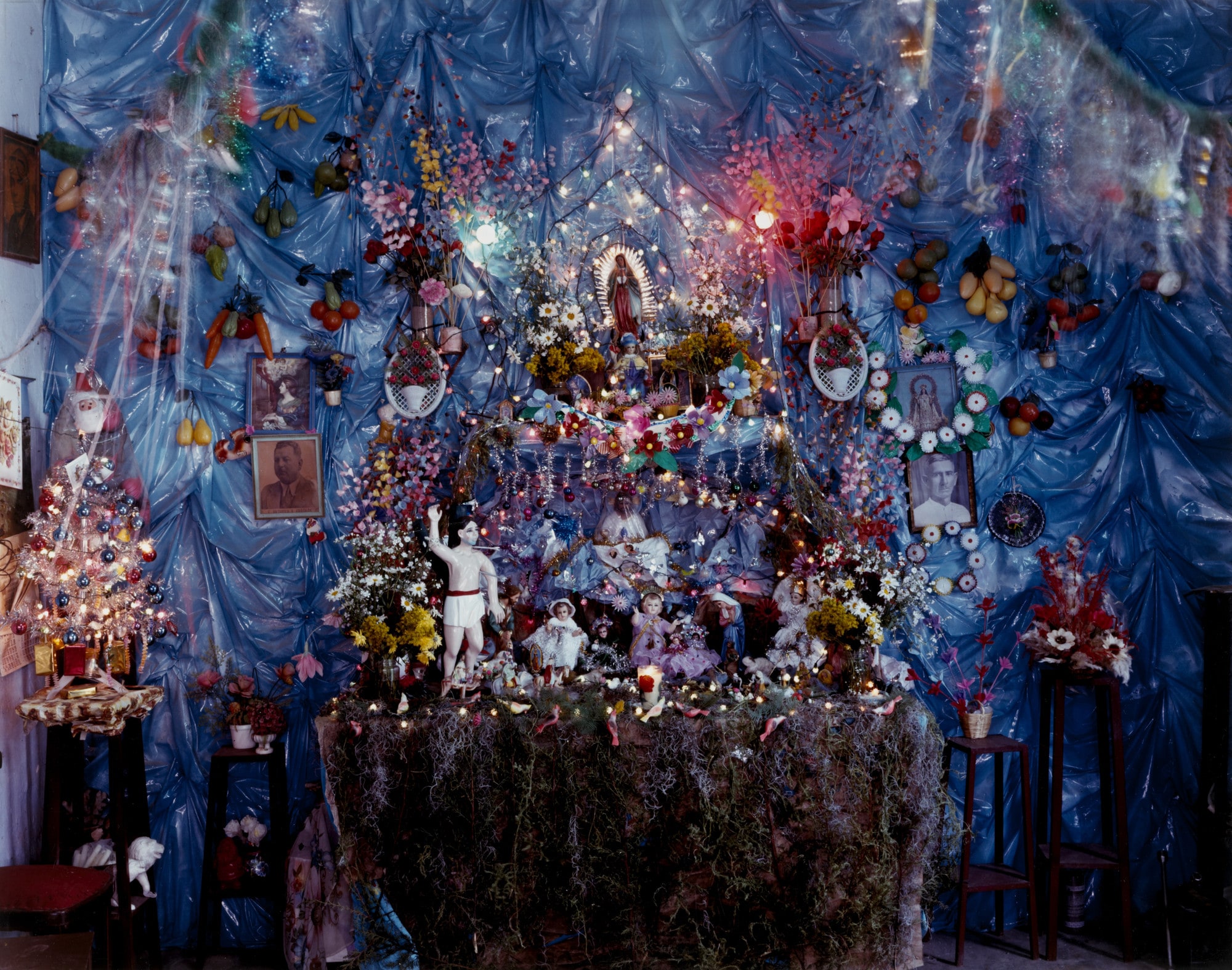Blue Nativity Alter, Chiapas, Mexico, Blue Nativity