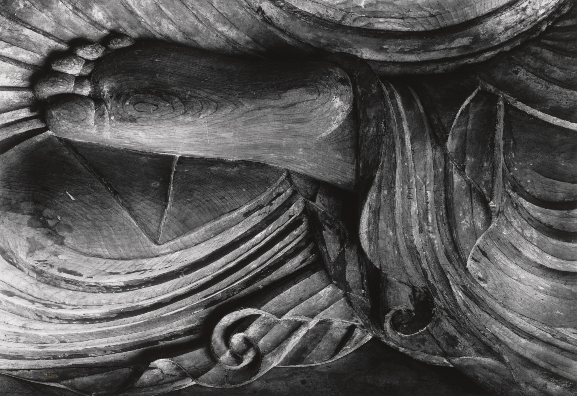 Detail of the Sitting Image of Buddha Shakyamuni in the Hall of Miroku, Muro-Ji, Nara