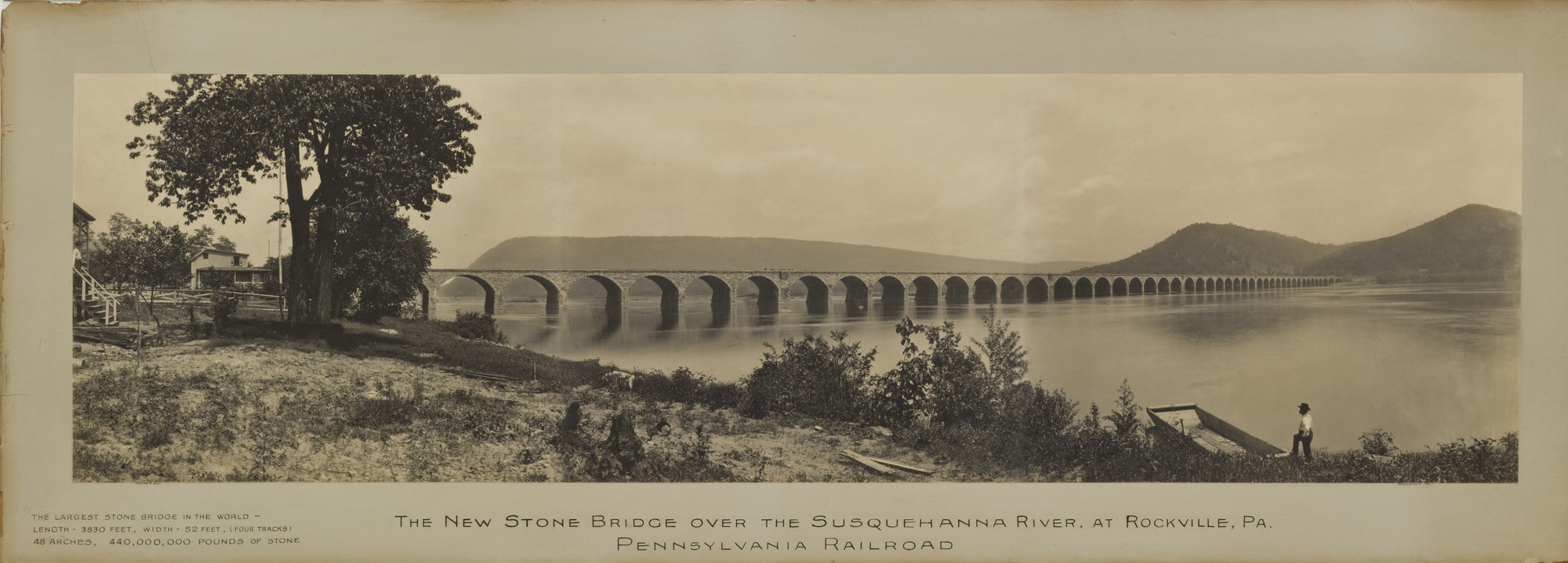 The New Stone Bridge over the Susquehanna River at Rockville, Pennsylvania