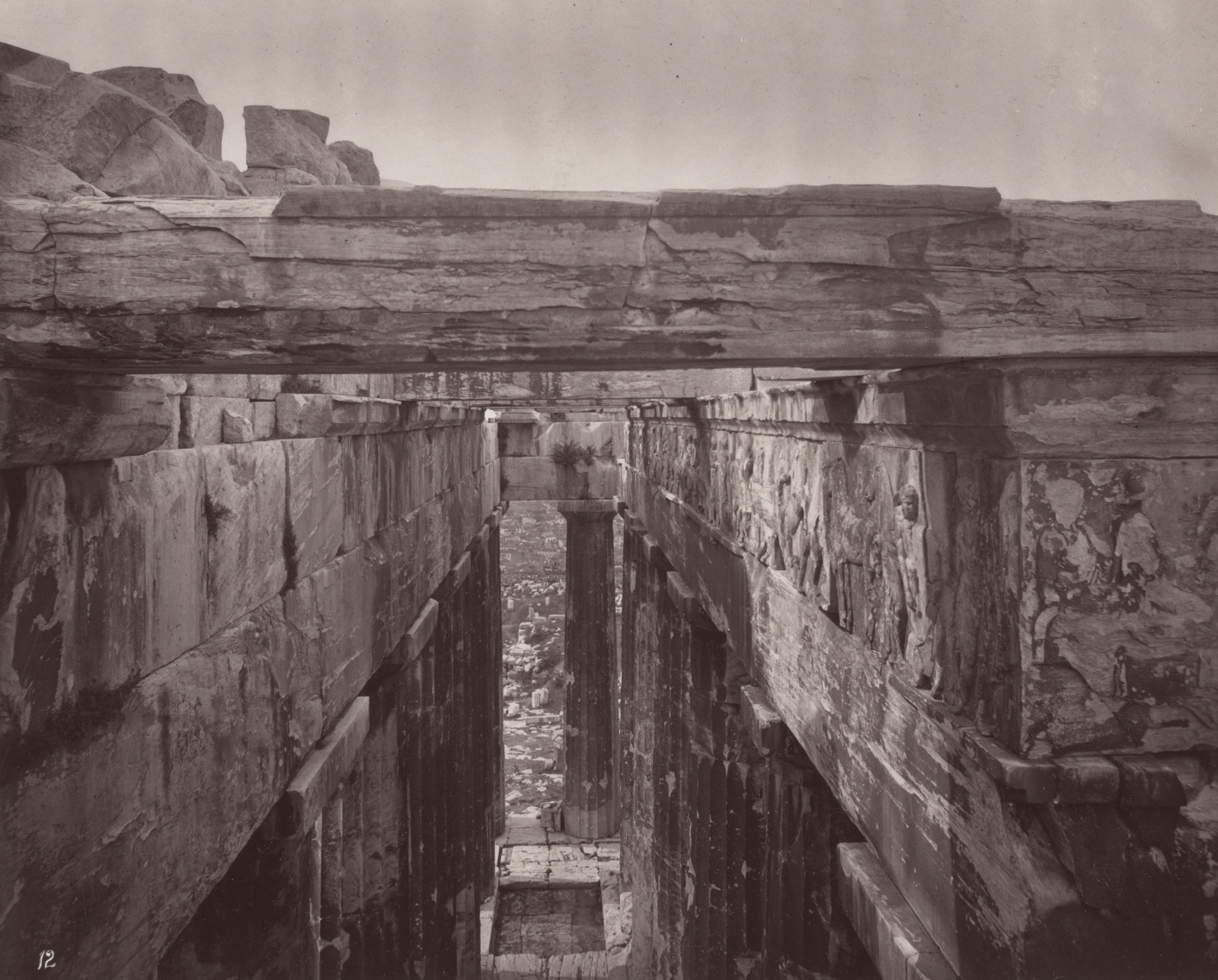 Western Portico of the Parthenon, From Above, Showing the Frieze in Its Original Position