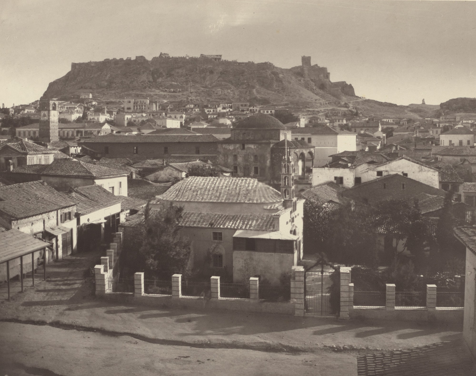 View of the Acropolis from the North, with the Turkish Town at the Foot of the Hill