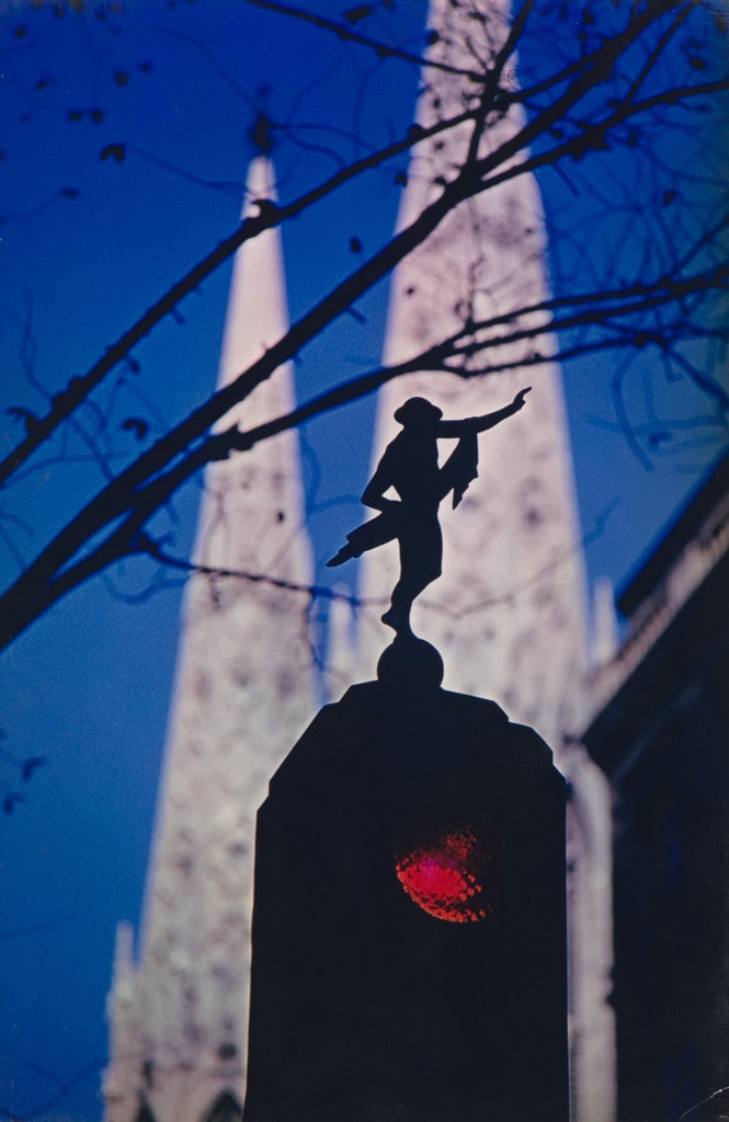 New York (Small statue in front of steeple)