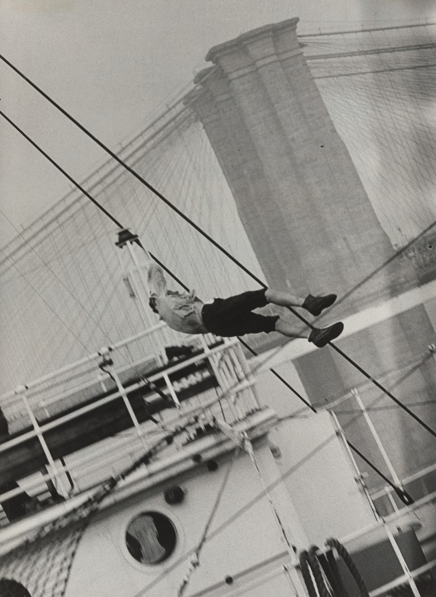 "Man Leaps from Ships Mast"