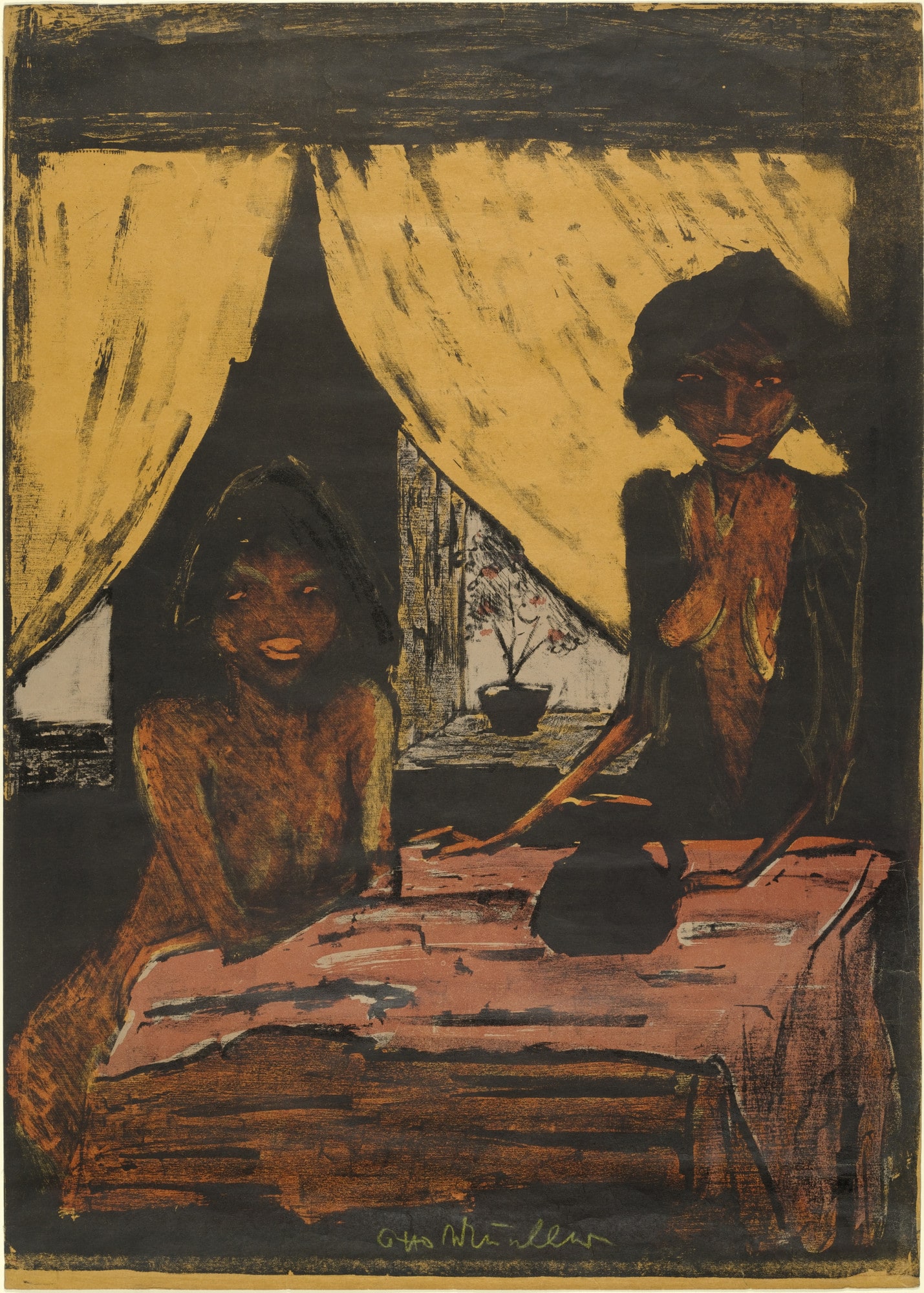 Two Gypsy Girls in Living Room (Zwei Zigeunermädchen im Wohnraum) from the portfolio Gypsies (Zigeuner)