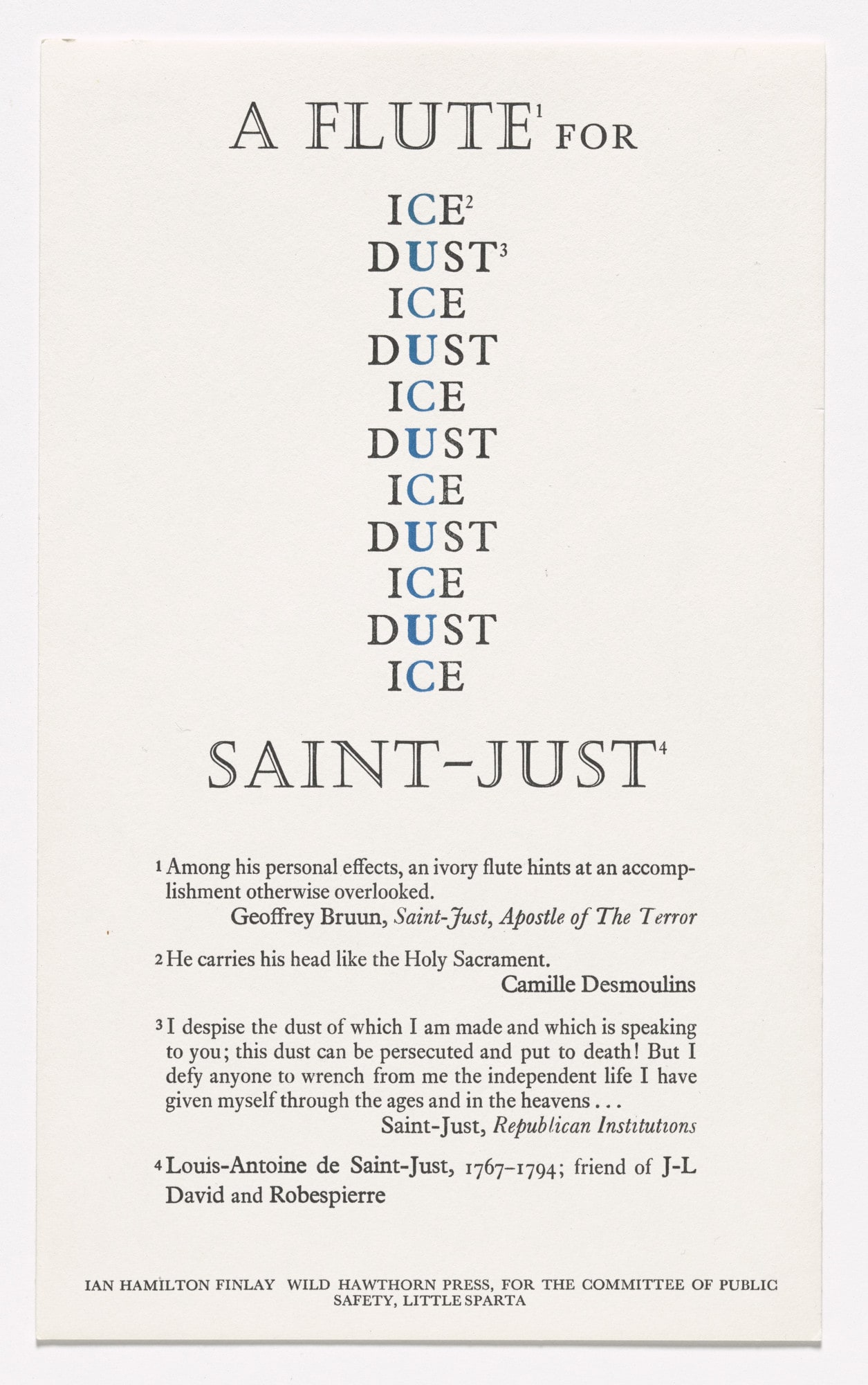 A Flute for Saint Just