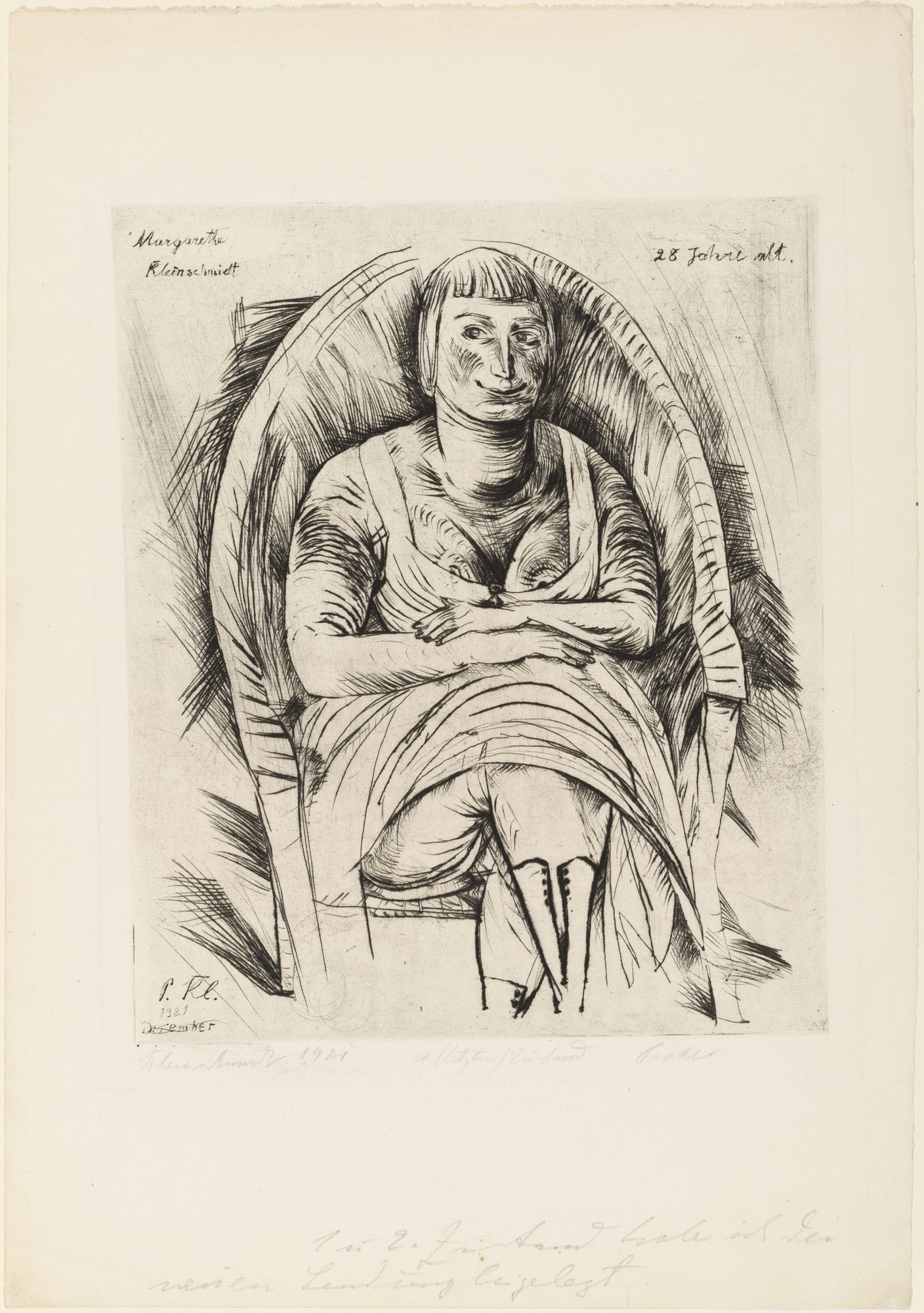 Margarethe Kleinschmidt in a Wicker Chair (Margarethe Kleinschmidt im Korbstuhl)