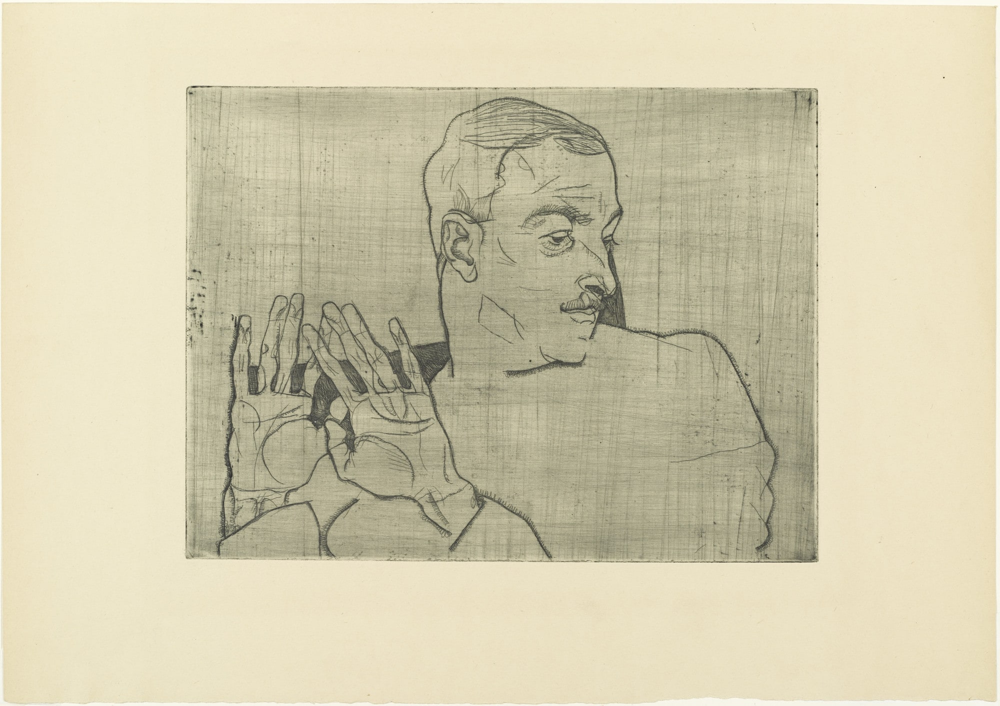 Portrait of Arthur Roessler (Bildnis Arthur Roessler) from The Graphic Work of Egon Schiele (Das Graphische Werk von Egon Schiele)