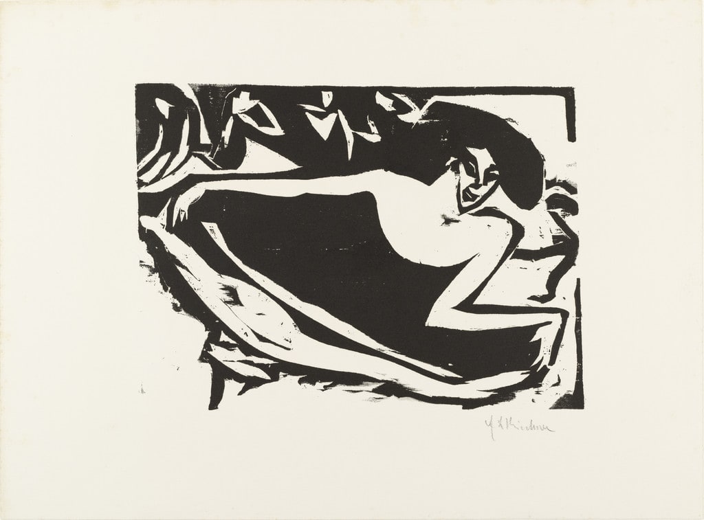 Dancer with Raised Skirt (Tänzerin mit gehobenem Rock) from Brücke 1910