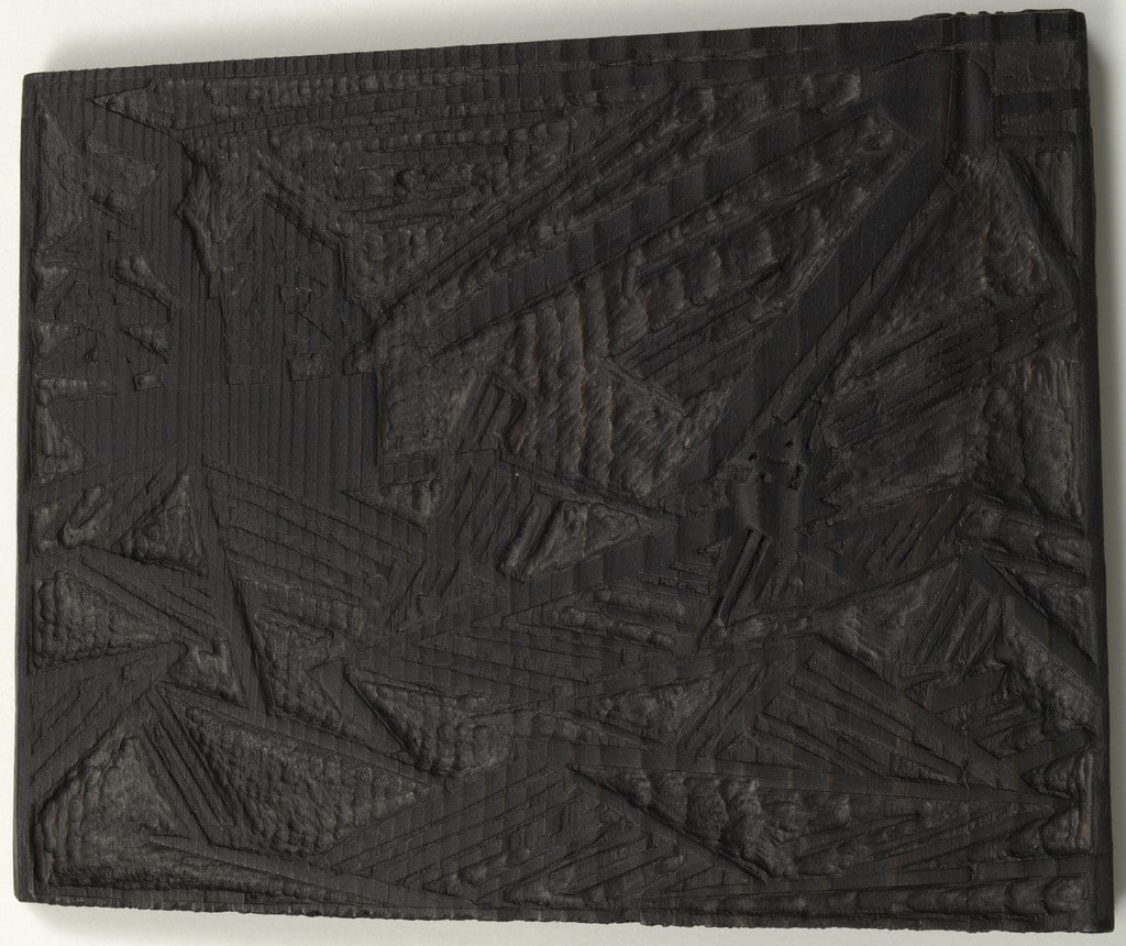 Woodblock for Ships, Waves, and Sun (Schiffe, Wellen und Sonne)
