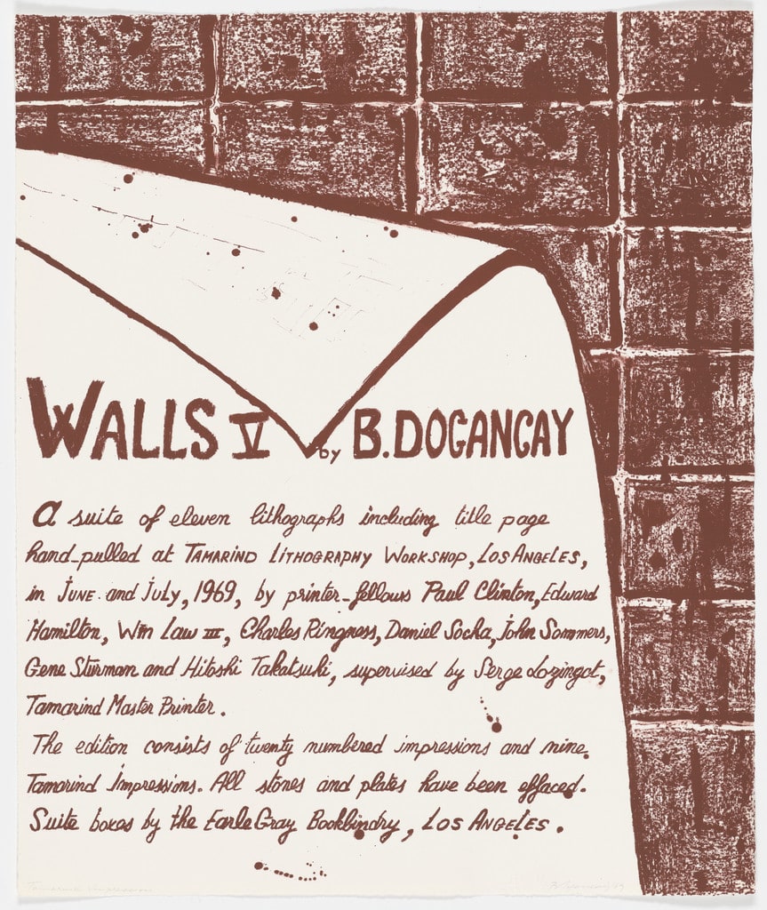 Untitled (colophon-title page) from Walls V