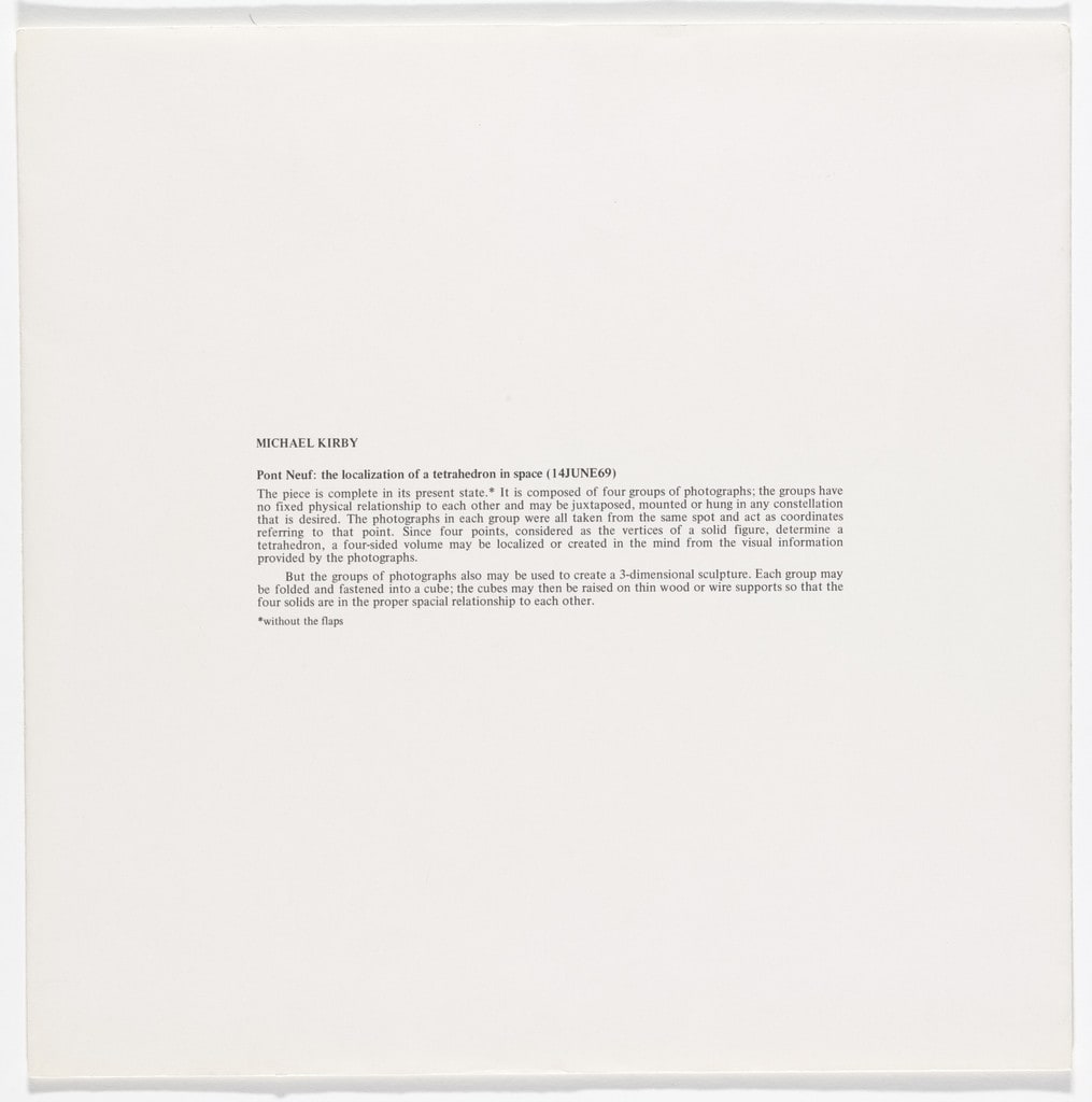 Pont Neuf: The Localization of a Tetrahedron in Space from Artists & Photographs