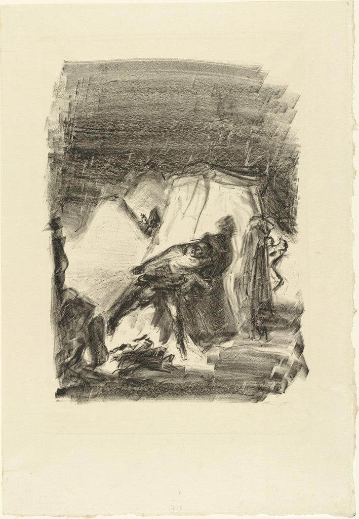 The Disturbed Camp (Das aufgestörte Lager) from the supplementary suite accompanying the illustrated book Lederstrumpf-Erzählungen (The Leatherstocking Tales)