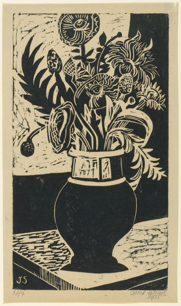 Sunflowers in a Tall Vase (Sonnenblumen in hoher Vase)
