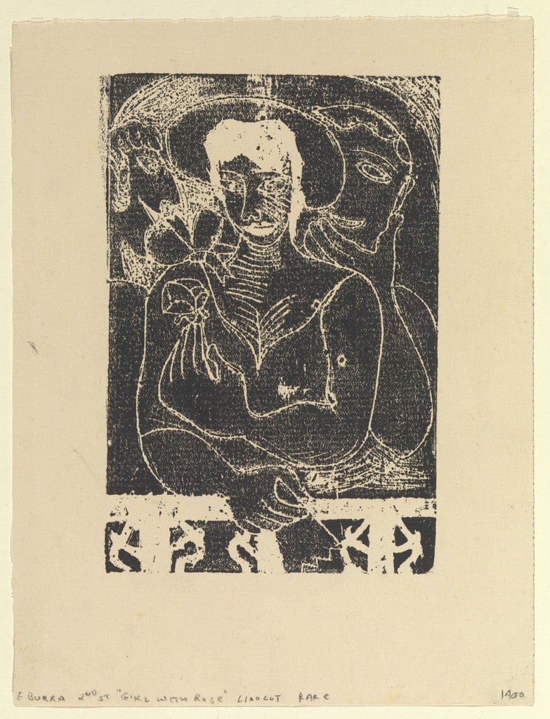 Woman with Rose, second state