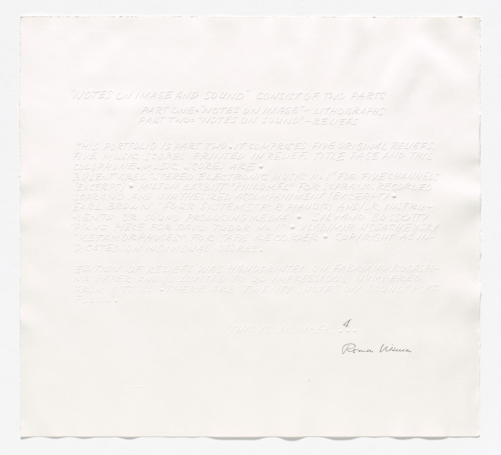 Colophon from Notes on Sound