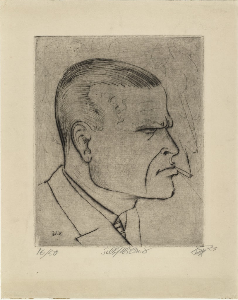 Self-Portrait (with Cigarette) [Selbstbildnis (mit Zigarette)]  from the portfolio 6 Etchings (6 Radierungen)