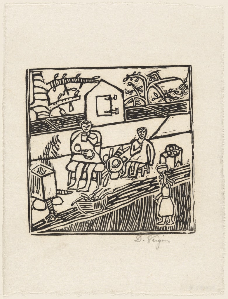Untitled from 10 Original Woodcuts Signed by the Popular Painters of Haiti (10 Gravures Originales signées par les peintres populaires d'Haiti)