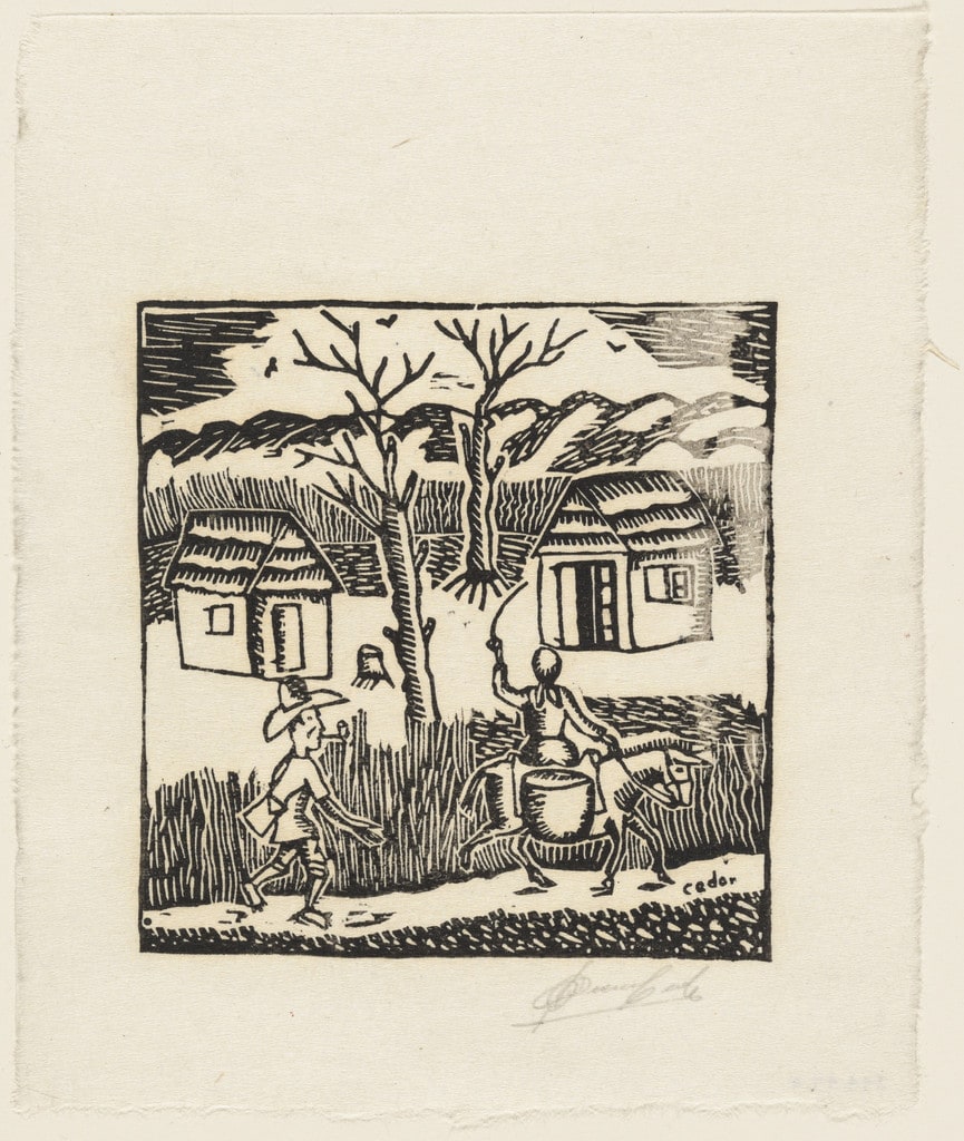 Untitled from 10 Original Woodcuts Signed by the Popular Painters of Haiti (10 Gravures Originales signées par les peintres populaires d'Haiti)