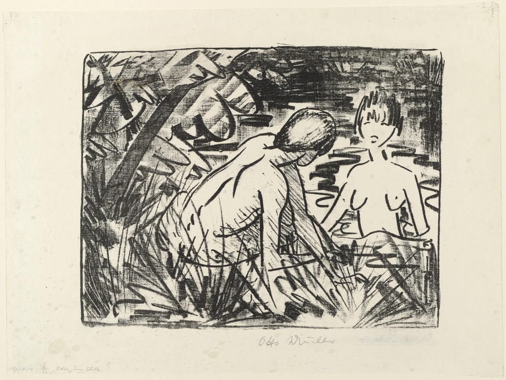 One Girl Bathing and the Other Sitting on the Shore (2) [Badendes und am Ufer sitzendes Mädchen (2)]
