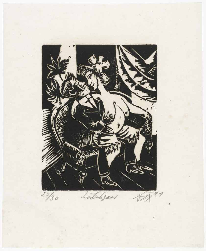 Lovers (Liebespaar) from the portfolio Nine Woodcuts (Neun Holzschnitte)