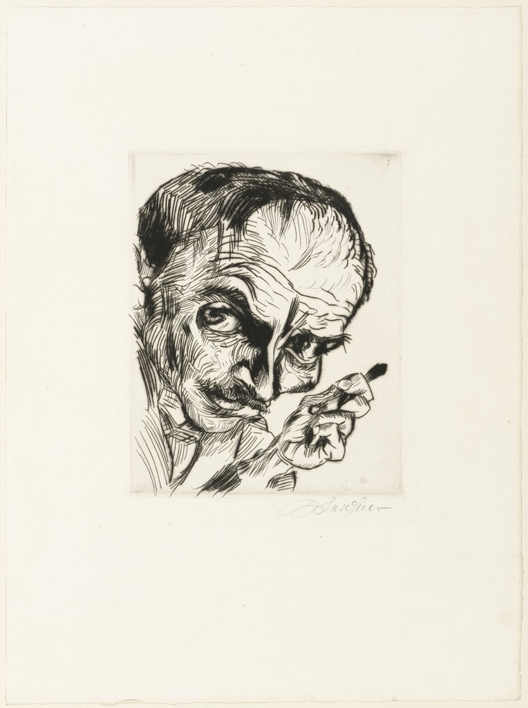 Self-Portrait with Burin (Selbstporträt mit Radiernadel)