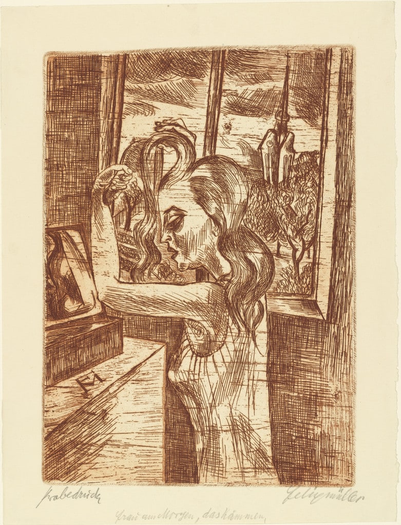 Woman in the morning: Combing (Frau am Morgen: Das Kämmen)