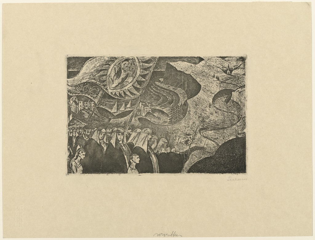 Pilgrimage (Wallfahrt) from the periodical in portfolio form Die Schaffenden, vol. 1, no. 2