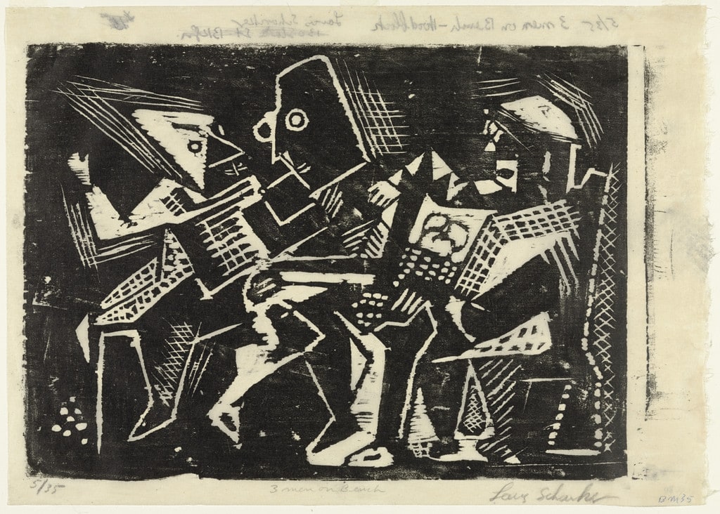 Three Men on a Bench