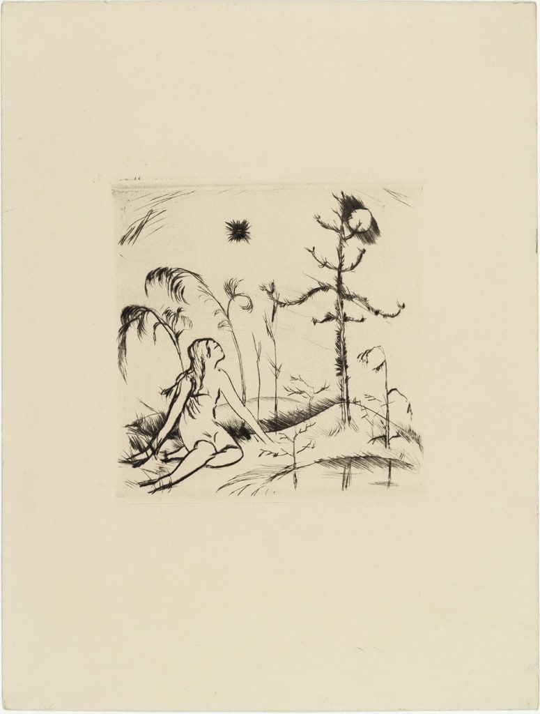 Kneeling Girl (Knieendes Mädchen) (plate, loose leaf) from the periodical Das Kunstblatt, vol. 1, no. 12 (Dec 1917)