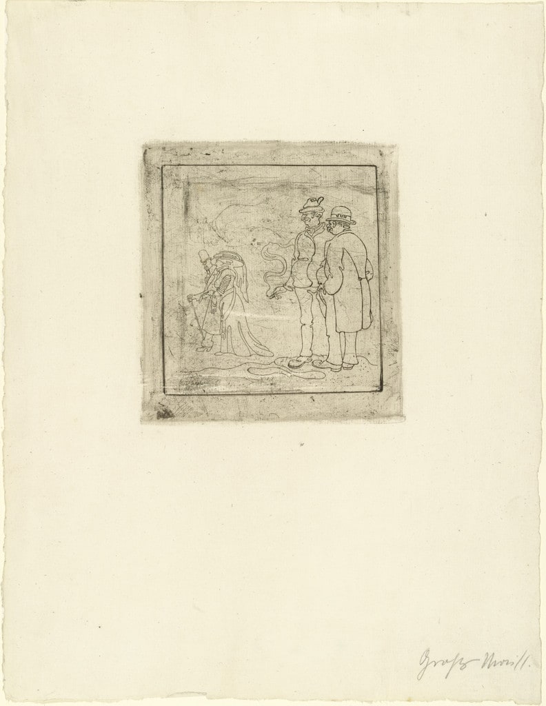 Two Men Watching a Couple (Zwei Männer in Betrachtung eines Paares)