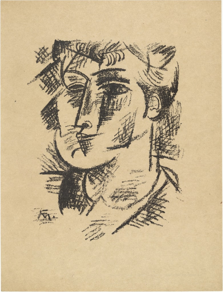 Head of Londa II (Kopf Londa II) (plate, loose leaf) from the periodical Das Kunstblatt, vol. 2, no. 1 (Jan 1918)
