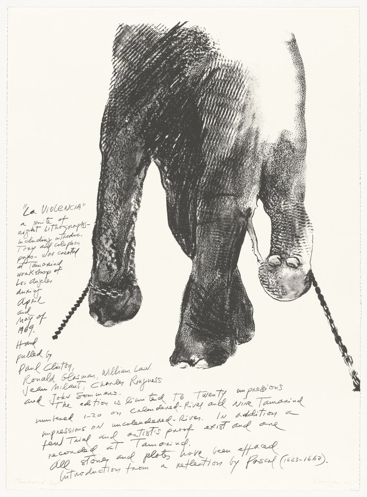 Colophon page from Violence (La Violencia)