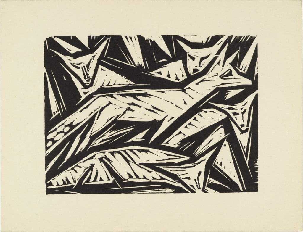 Foxes (Füchse) (plate, loose leaf) from the periodical Das Kunstblatt, vol. 1, no. 11 (Nov 1917)