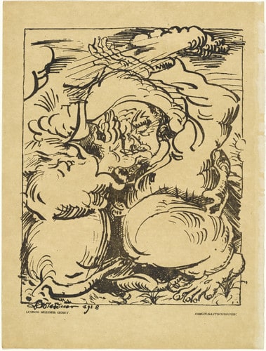 Prayer (Gebet) (plate, preceding p. 361) from the periodical Das Kunstblatt, vol. 2, no. 12 (Dec 1918)
