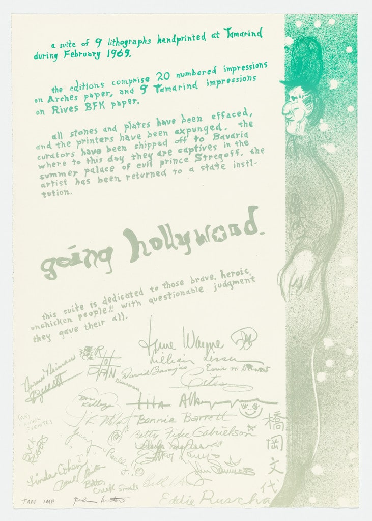 Colophon page (X) from the portfolio Going Hollywood