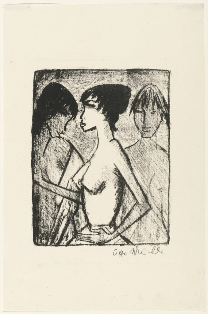 Half Nude Girl in Profile (in Front of a Picture) (Mädchen-Halbakt im Profil [vor einem Bild])